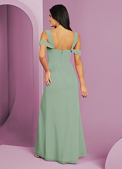 Barbie ♥ Azazie Jurken voor bruidsmeisjes Jurk van Chiffon met A-Lijn Off the Shoulder Agave image6