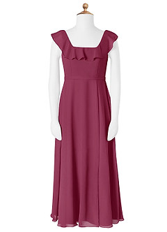 Azazie Jinny Junior Amethyst A-Line Ruched Chiffon Dress image4