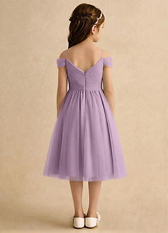 Azazie Lila Girls Formal Flower Girl Dresses Wisteria A-Line Off the Shoulder Tulle Dress image2