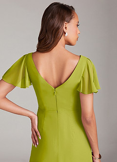 Azazie Soren Bridesmaid Dresses Lemongrass A-Line Ruched Chiffon Dress image7