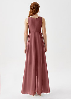 Azazie Lizette Junior Amethyst A-Line Pleated Chiffon Dress image6