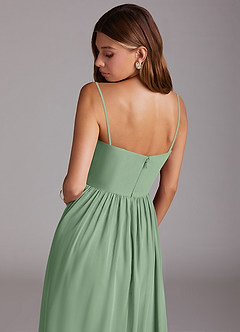 Azazie Calianna Bridesmaid Dresses Matcha A-Line Off the Shoulder Chiffon Convertible Dress image8