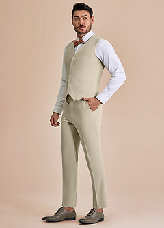 front William Tan Comfort Blend Suit Vest
