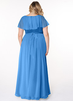 Azazie Jael Bridesmaid Dresses A-Line V-Neck Mesh Floor-Length Dress image8