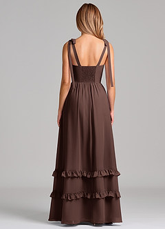 Azazie Anastacia 신부 들러리 드레스 A라인 스윗하트 네크라인 쉬폰 바닥 길이 드레스 image4