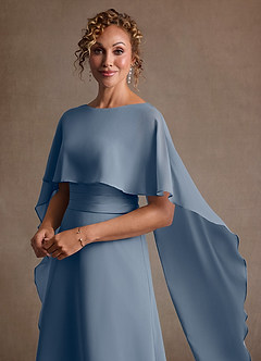 Azazie Marilla Mère de la mariée Robes Robe Trapèze en Mousseline de soie Plissée Violet Crépusculaire image8