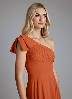 Azazie Elinora Final Sale Black A-Line One Shoulder Chiffon Dress image5