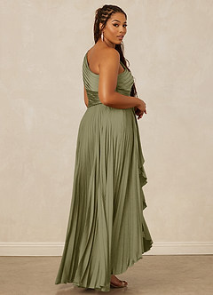 Christian Siriano Bridal for Azazie 1008 Bridesmaid Dresses Pistachio A-Line One Shoulder Stretch Satin Dress image13