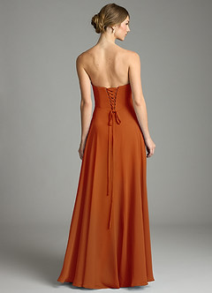 Azazie Ayla Abiti da Damigella Abito A-Line in Chiffon Scollo a Cuore Paprika image4