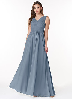Azazie Flora Bridesmaid Dresses Twilight A-Line Pleated Chiffon Dress image1