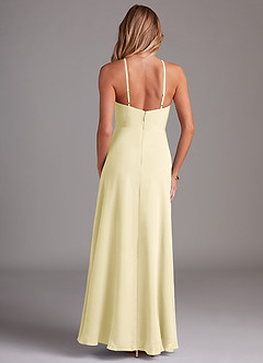 Azazie Bailey Final Sale Agave A-Line Halter Side Slit Chiffon Dress image2