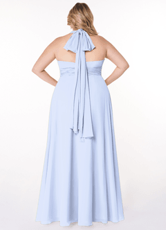 Azazie Fifi Brautjungfernkleider Wandelbar A-Linie Schulterfrei Chiffon Kleid Eis image13