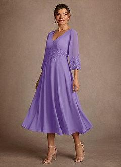 Azazie Ana Klänningar till brudens mor Klä A-Line i Chiffong Spets Tahiti image4