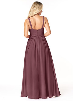 Azazie Chanel Bridesmaid Dresses Sangria A-Line Pleated Chiffon Dress image2