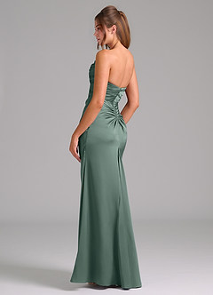 Azazie Lucille Bridesmaid Dresses Sea Moss Mermaid Strapless Stretch Satin Convertible Dress image4