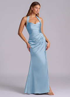 Azazie Destiny At-home Try On Dresses Sangria Mermaid Sweetheart Neckline Stretch Satin Dress image3