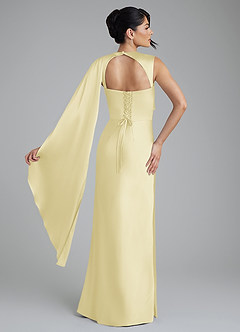Azazie Taj Robes à essayer chez vous Robe Sirène en Satin extensible Corset Sorbet Citron image2