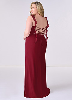 Barbie ♥ Azazie Bridesmaid Dresses Burgundy Mermaid Corset Chiffon Dress image8
