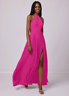 Barbie ♥ Azazie Bridesmaid Dresses A-Line Pleated Chiffon Floor-Length Dress image3