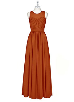 Azazie Nina Bridesmaid Dresses Paprika A-Line Pleated Chiffon Dress image6