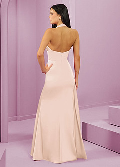 Barbie ♥ Azazie Bridesmaid Dresses Blushing Pink Mermaid Pleated Stretch Satin Dress image7
