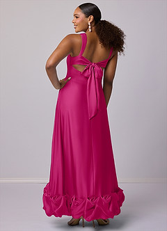 Barbie ♥ Azazie Final Sale Bermuda A-Line with Pockets Stretch Satin Dress image9