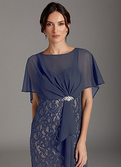 Azazie Lemus Mother of the Bride Dresses Stormy Taupe Sheath Sequins Chiffon Dress image2