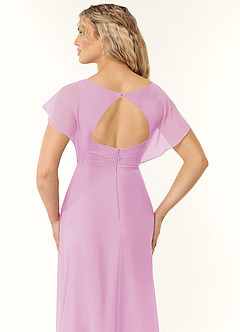 Azazie Rylee Bridesmaid Dresses Candy Pink A-Line Pleated Chiffon Dress image2