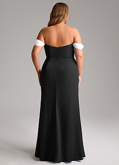 Azazie Saige Bridesmaid Dresses Ivory Black A-Line Off the Shoulder Chiffon Convertible Dress image15