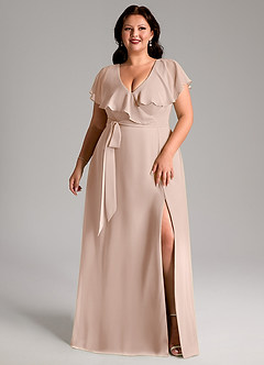 Azazie Lainey Bridesmaid Dresses English Rose A-Line with Pockets Chiffon Dress image10