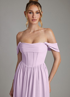 Azazie Caterina Jurken voor bruidsmeisjes Jurk van Chiffon met A-lijn Korset Frosted Lila image8
