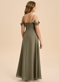Azazie Anselie Junior Agave A-Line Off the Shoulder Chiffon Dress image2