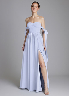 Azazie Ayanna Bridesmaid Dresses Lavender A-Line Off the Shoulder Chiffon Dress image6