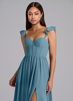 Azazie Denisse Bridesmaid Dresses Bermuda A-Line Ruched Chiffon Dress image6