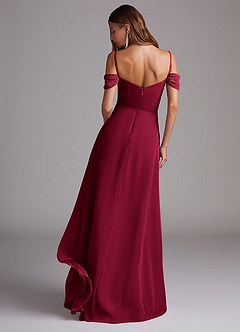 Azazie Marley Bridesmaid Dresses Burgundy A-Line Off the Shoulder Chiffon Convertible Dress image2