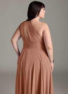 Azazie Charlize Jurken voor bruidsmeisjes Jurk van Chiffon met A-Lijn One-Shoulder Bronzeertint image13