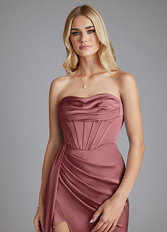 Azazie Amyra Bridesmaid Dresses Amethyst Mermaid Off the Shoulder Stretch Satin Convertible Dress image8