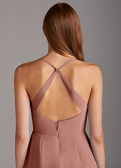 Azazie Manila Bridesmaid Dresses Cedar Rose Sheath V-Neck Chiffon Dress image5
