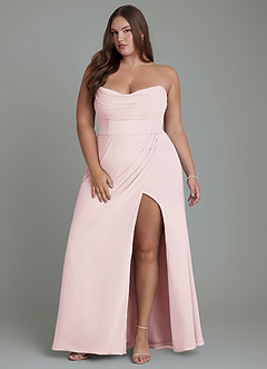 Azazie Johana Abiti da Damigella Abito Convertibile Sirena in Chiffon Spalle Scoperte Rosa Rossore image16