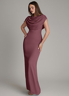 Azazie Hadley Bridesmaid Dresses Sangria Mermaid Pleated Chiffon Dress image8