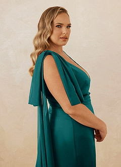Christian Siriano Bridal for Azazie 1011 Bridesmaid Dresses Peacock Mermaid Bow Stretch Satin Dress image18