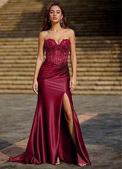 Enamel Vermelho Vestido de baile sereia image3