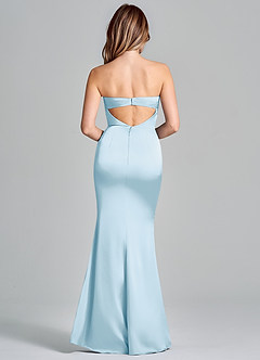 Azazie Olea Final Sale Sky Blue Mermaid Strapless Stretch Satin Convertible Dress image4