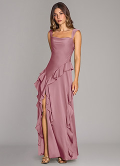 Azazie Sloane Bridesmaid Dresses Vintage Mauve A-Line Sweetheart Neckline Stretch Satin Dress image4