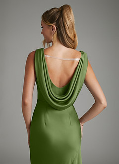 Azazie Elena Bridesmaid Dresses Juniper Mermaid Pleated Stretch Satin Dress image6