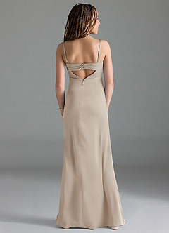 Azazie Leonis Junior A-Linie Plissee Stretch-Satin Kleid Frost image2