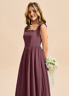 Azazie Delia Junior Abito A-Line in Chiffon Fiocco Sangria image7