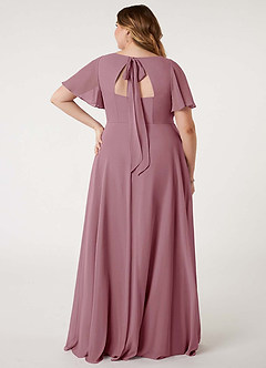 Azazie Kimber Bridesmaid Dresses Vintage Mauve A-Line Flounce Sleeve Chiffon Dress image10