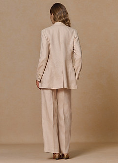 front Belicia Tan 100% Linen 3-Piece Suit