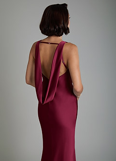 Azazie Dariah Sukienki do Przymierzenia w Domu Syrena Rozcięcie z Boku Satyna elastyczna Do ziemi Sukienka image4